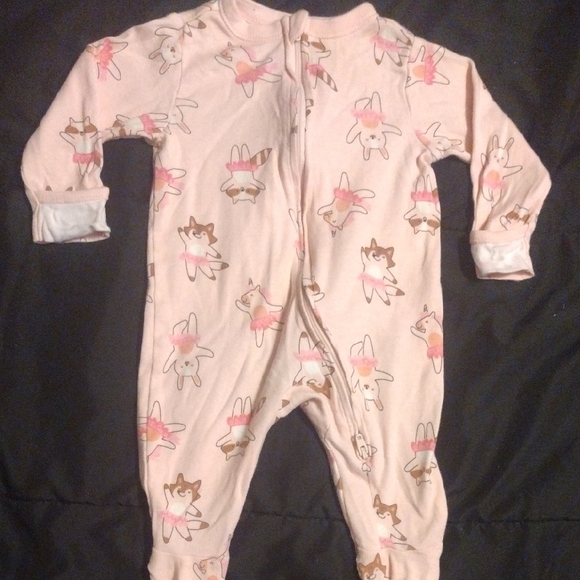 Old Navy Other - Old Navy Pink Animal Print Kids Footie